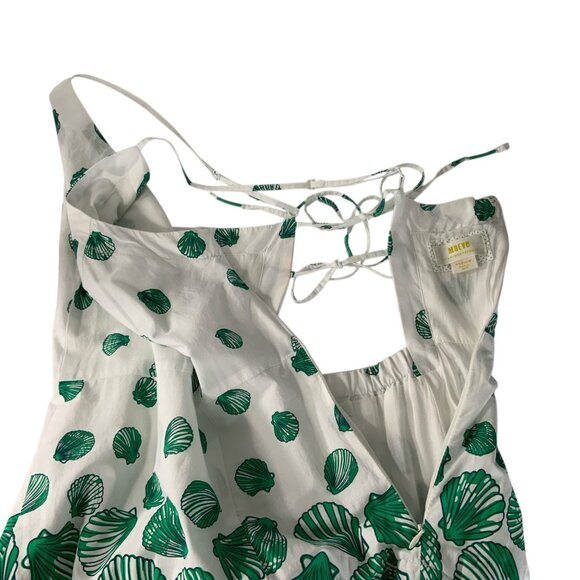 Anthropologie Maeve Halter Tiered Maxi Dress M White Green Seashell Resortwear - Picture 7 of 15